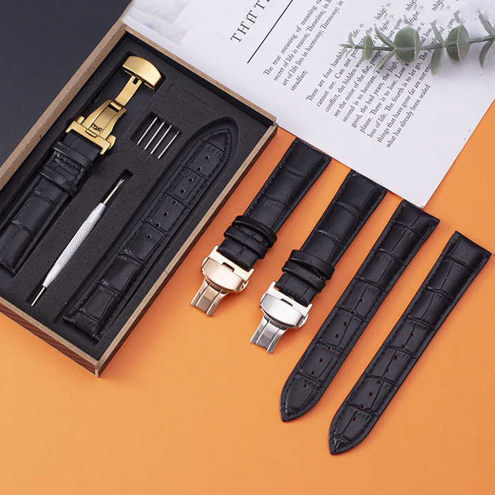 Butterfly buckle crocodile leather wristband-Zdaazd