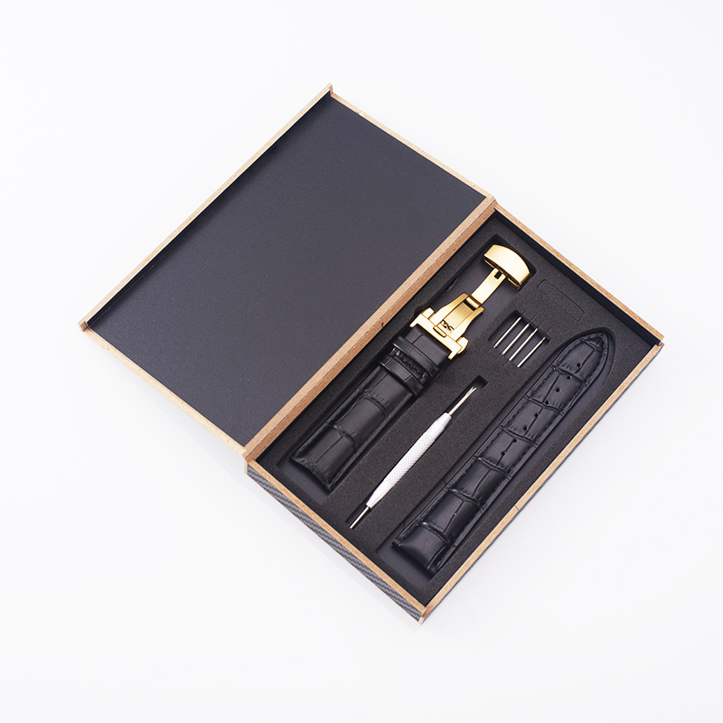 Butterfly buckle crocodile leather wristband-Zdaazd