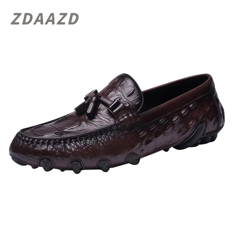 Crocodile print business casual loafers