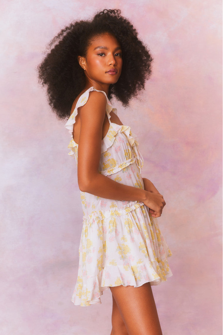 Frista Mix Print Cotton Mini Dress-morningim