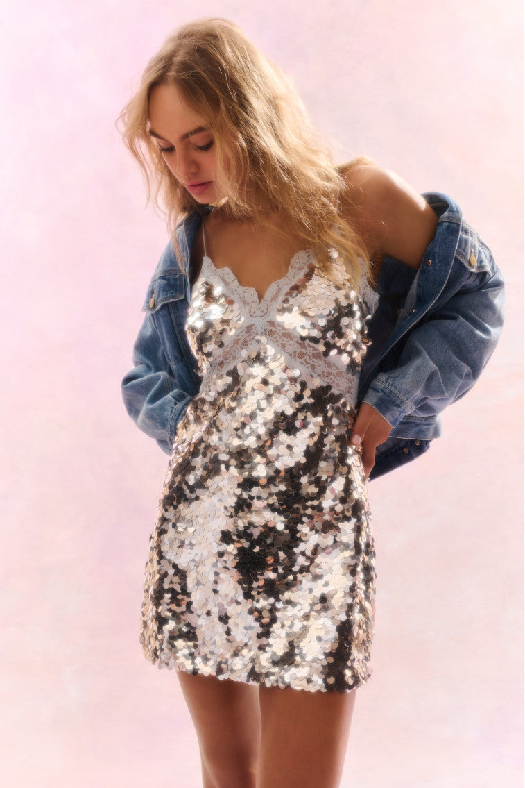 Finta Sequin Mini Dress-morningim