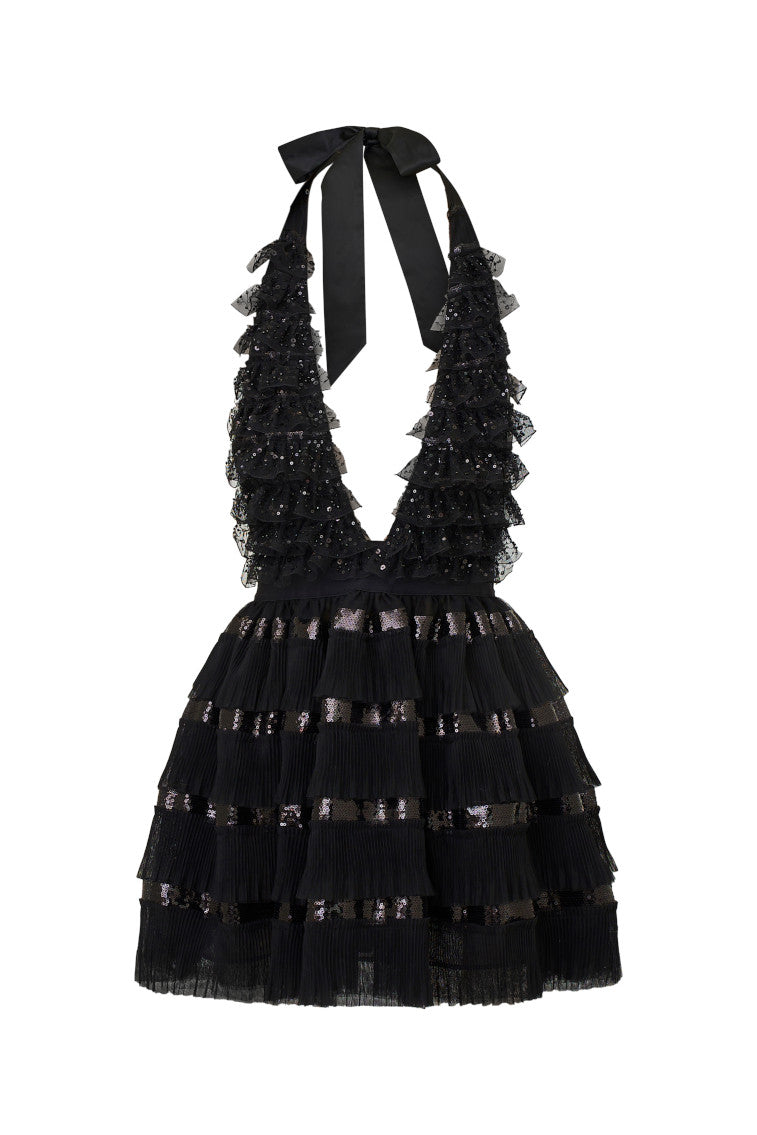 Callaia Tulle Mini Halter Dress-morningim