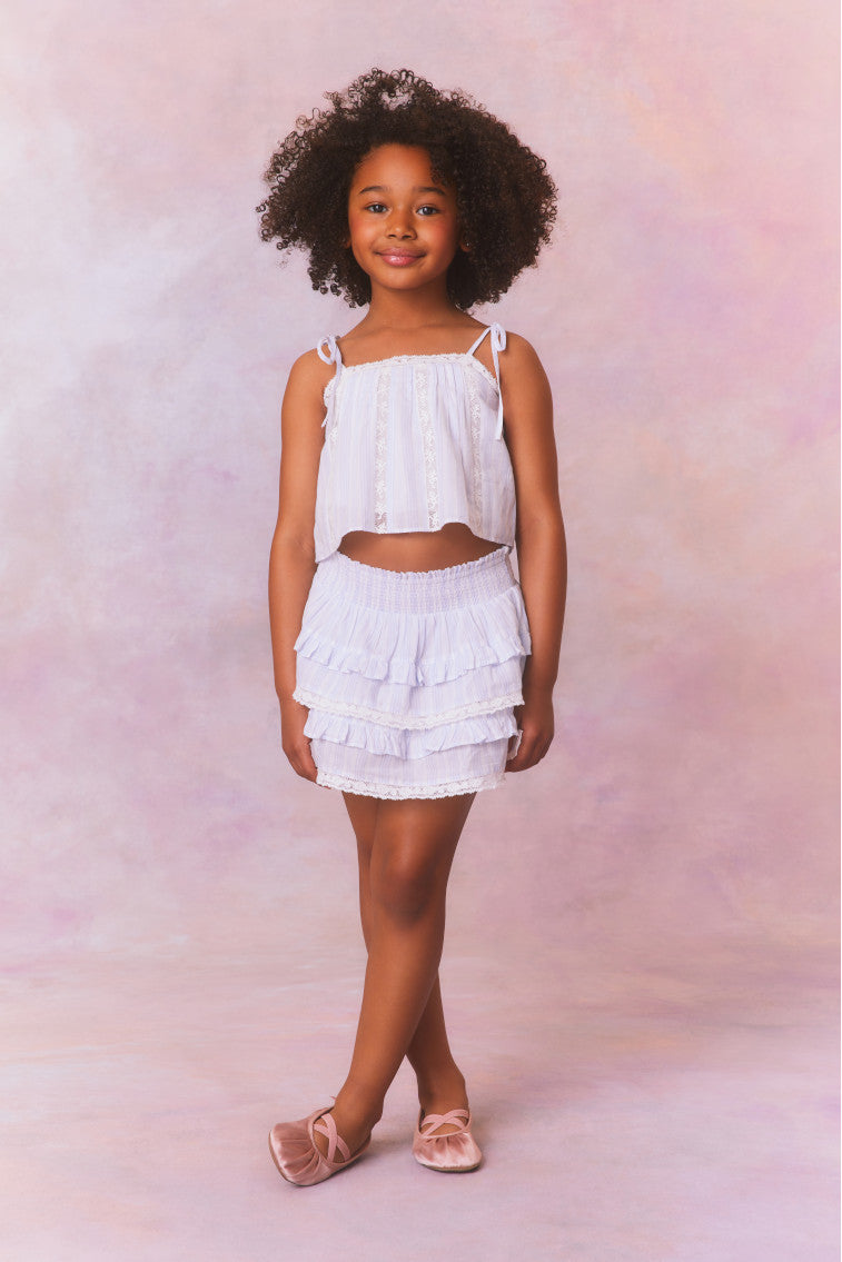 Girls Galine Cotton Stripe Top-morningim