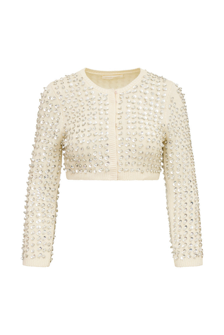Tracey Sequin Cropped Cardigan-morningim