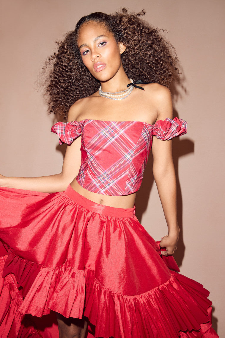 Maryjane Tartan Bustier Top-morningim