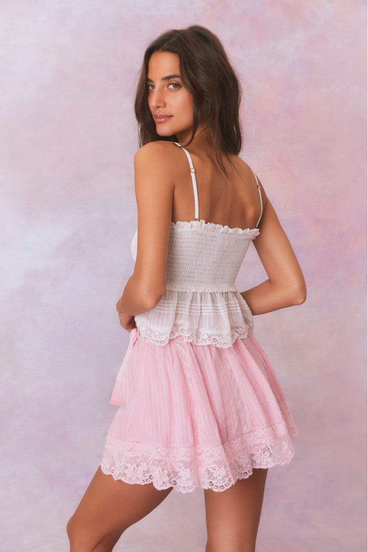 Matera Cotton Stripe Mini Skirt-morningim