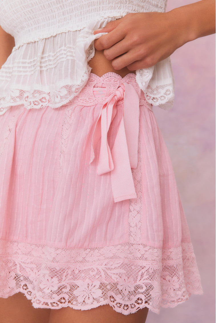 Matera Cotton Stripe Mini Skirt-morningim