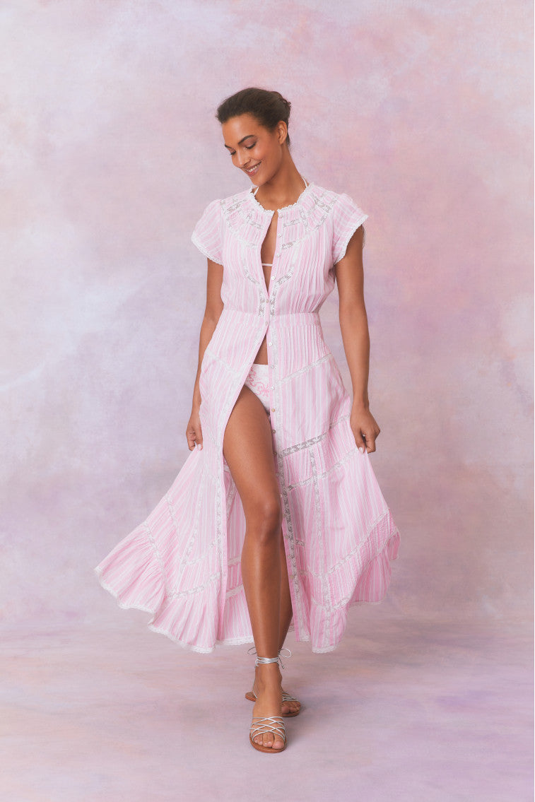 Remi Cotton Stripe Maxi Dress-morningim