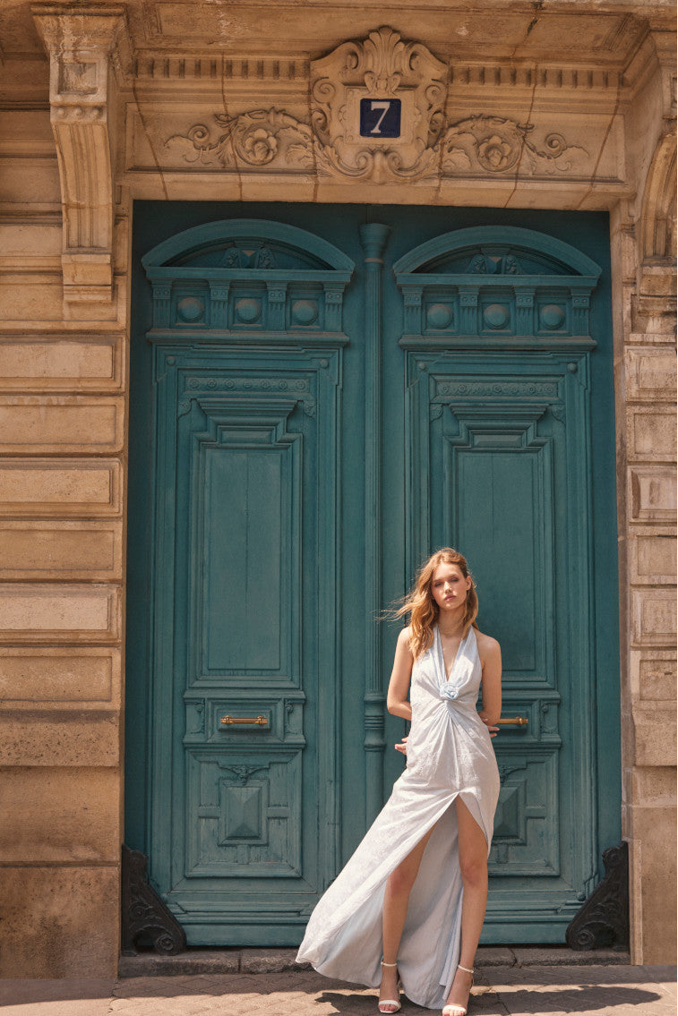 Lowry Halter Maxi Dress - ICE BLUE-morningim