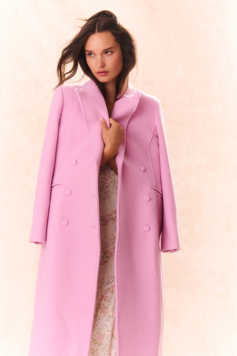 Angeli Wool Military Coat - PIROUETTE PINK-morningim