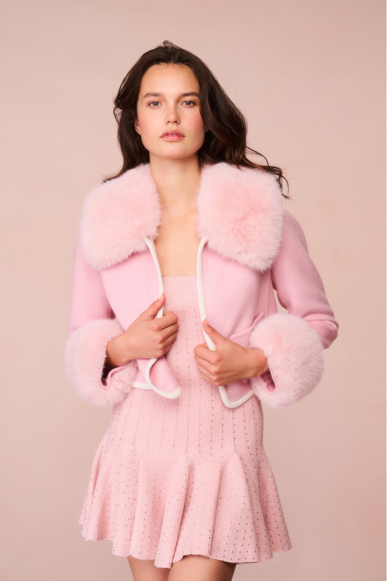 Caprina Wool-Cashmere Faux Fur Jacket-morningim