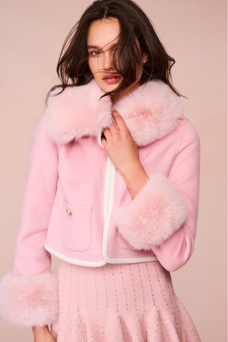 Caprina Wool-Cashmere Faux Fur Jacket-morningim