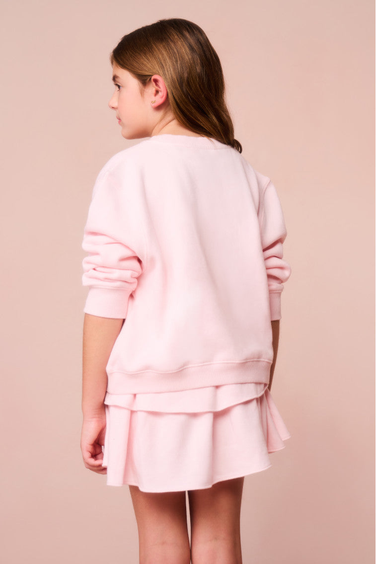 Girls Lumi Crystal Bow Fleece Pullover-morningim