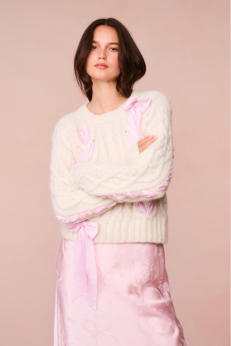 Parson Alpaca-Blend Ribbon Pullover - ICY BLUSH-morningim