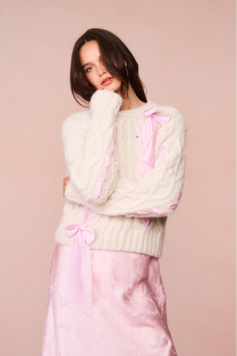 Parson Alpaca-Blend Ribbon Pullover - ICY BLUSH-morningim