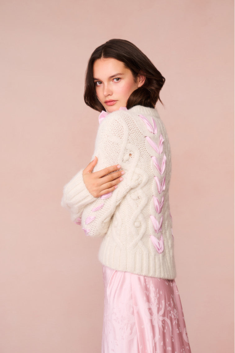 Parson Alpaca-Blend Ribbon Pullover - ICY BLUSH-morningim