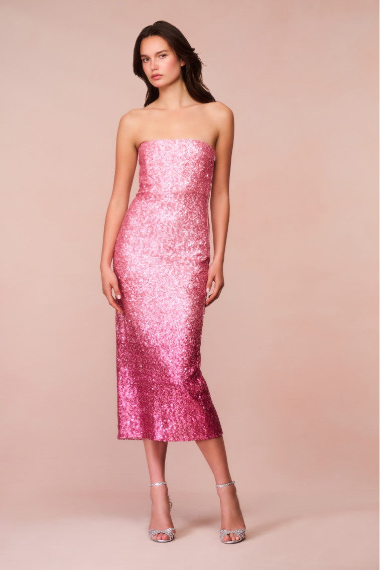 Stasia Sequined Ombré Midi Dress-morningim