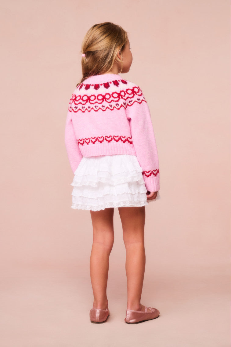 Girls Wrenna Wool Fair Isle Cardigan-morningim