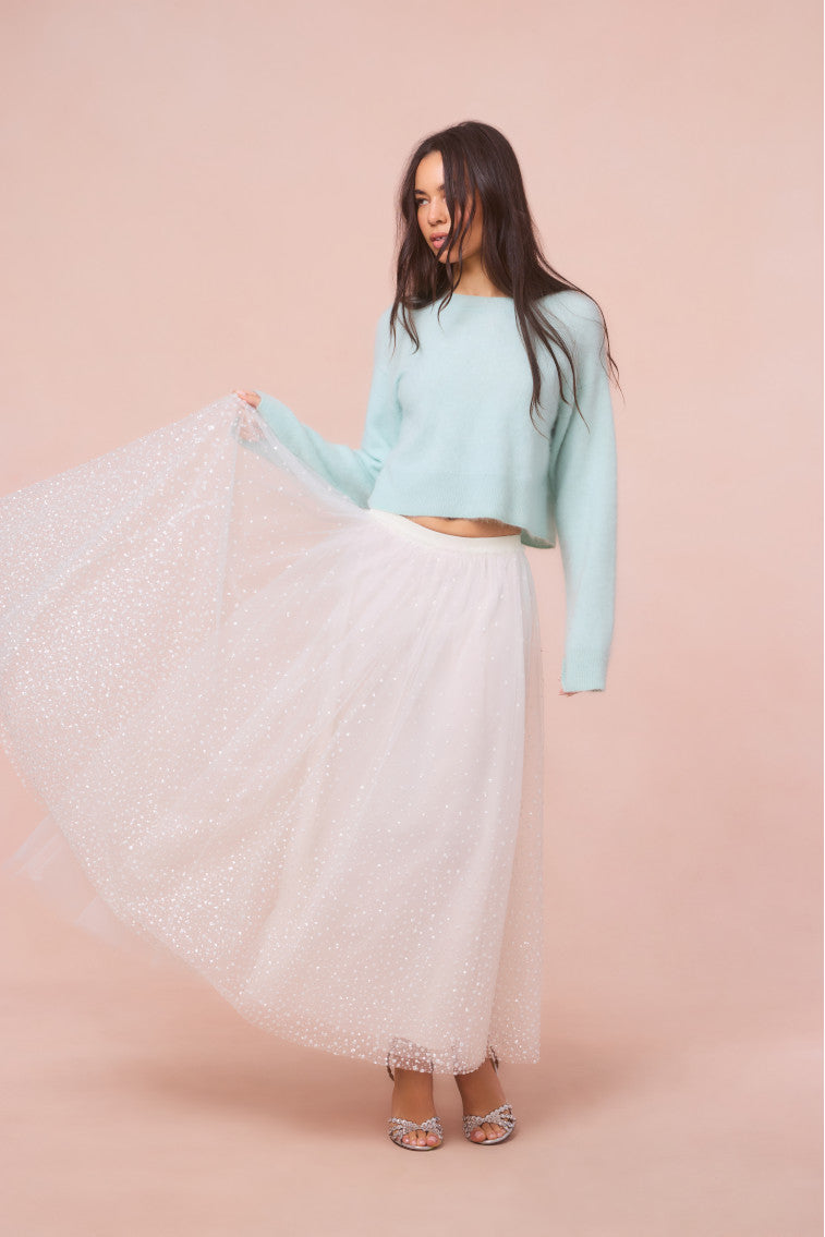 Wilona Glitter Tulle Maxi Skirt-morningim