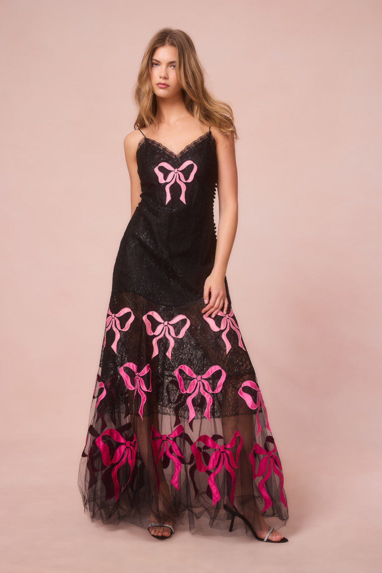 Carette Lace Maxi Bow Dress-morningim