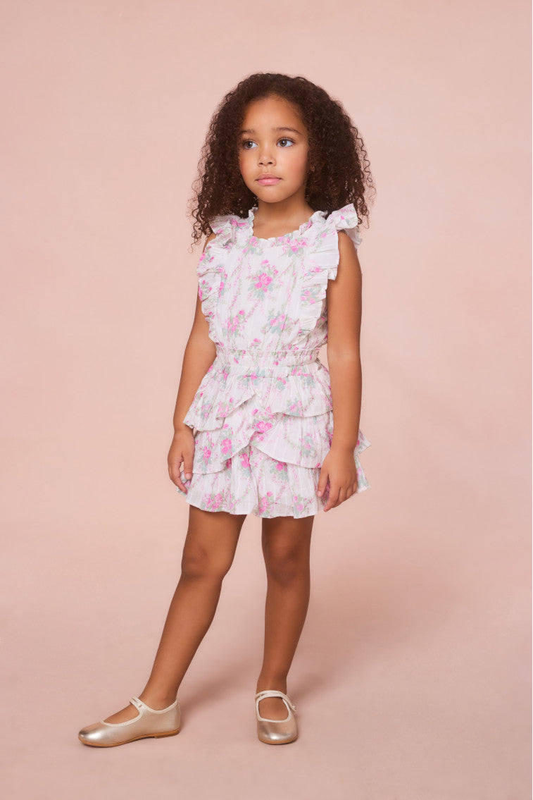 Girls Decker Floral Ruffle Mini Dress-morningim