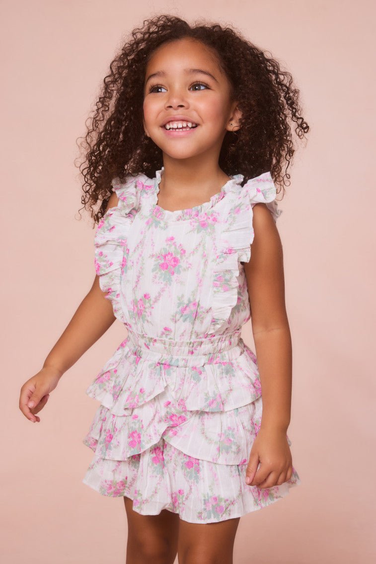 Girls Decker Floral Ruffle Mini Dress-morningim