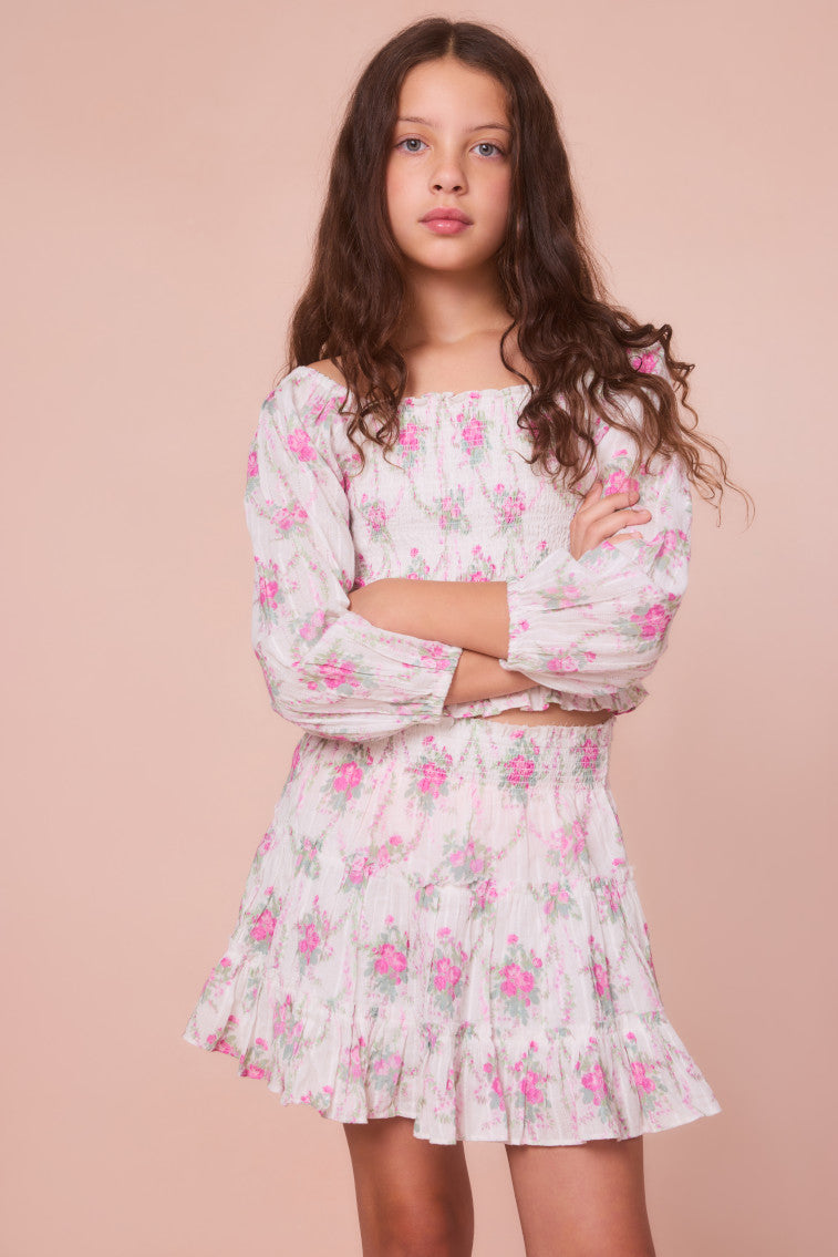 Girls Raf Cotton Floral Skirt-morningim