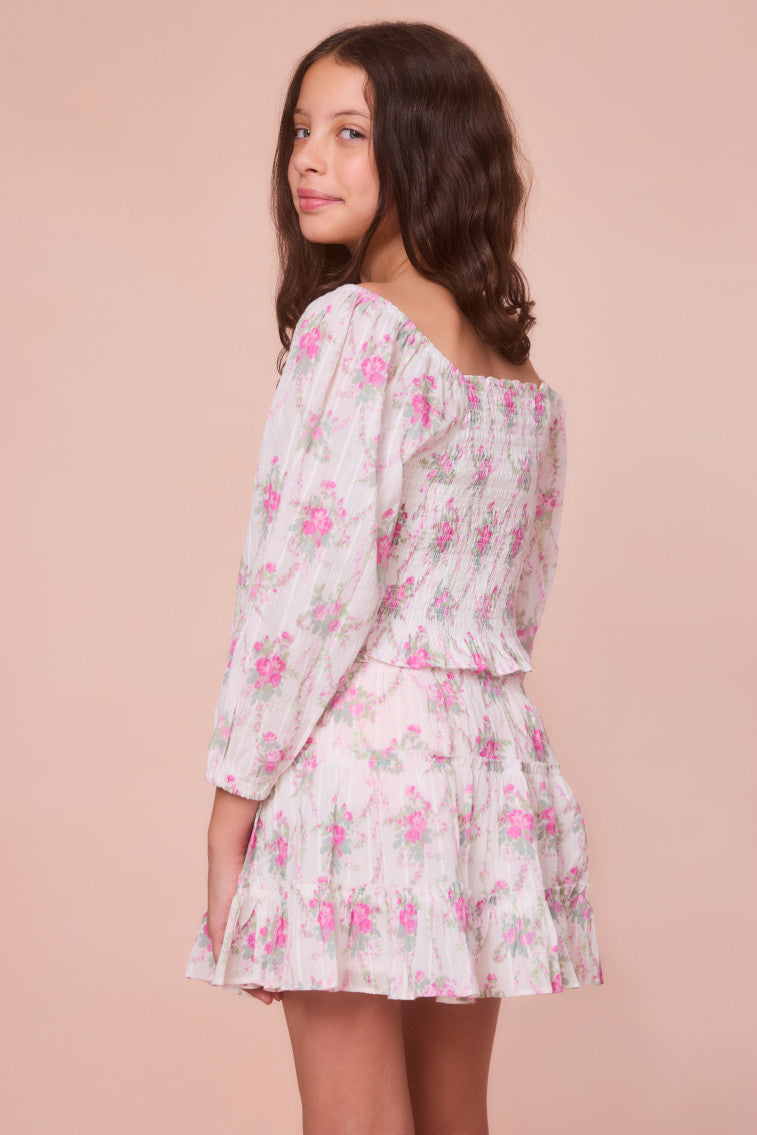 Girls Malva Cotton Floral Top-morningim