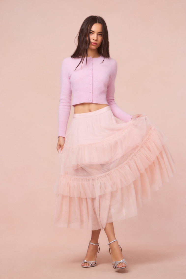 Parriott Tulle Maxi Skirt-morningim