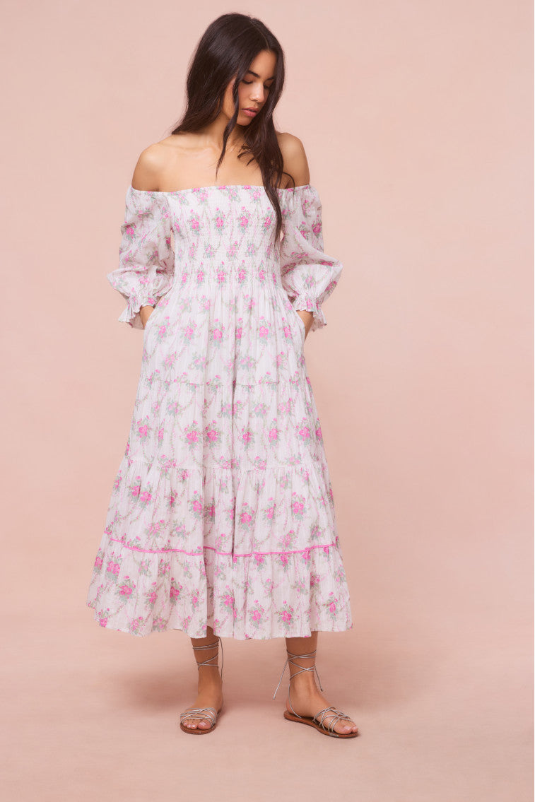 Rigby Cotton Floral Midi Dress-morningim