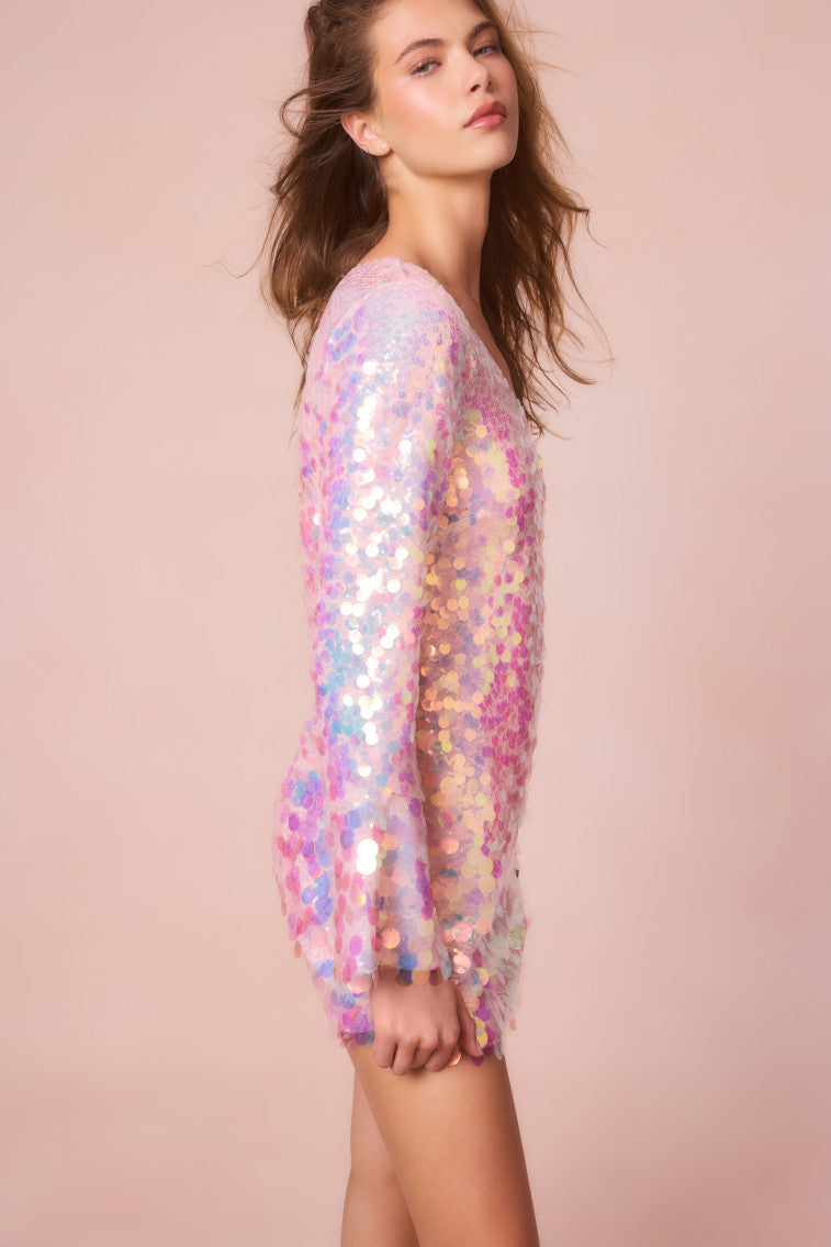 Risbo Iridescent Mini Party Dress-morningim