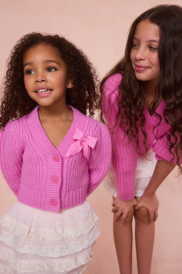 Girls Teisha Alpaca Bow Cardigan-morningim