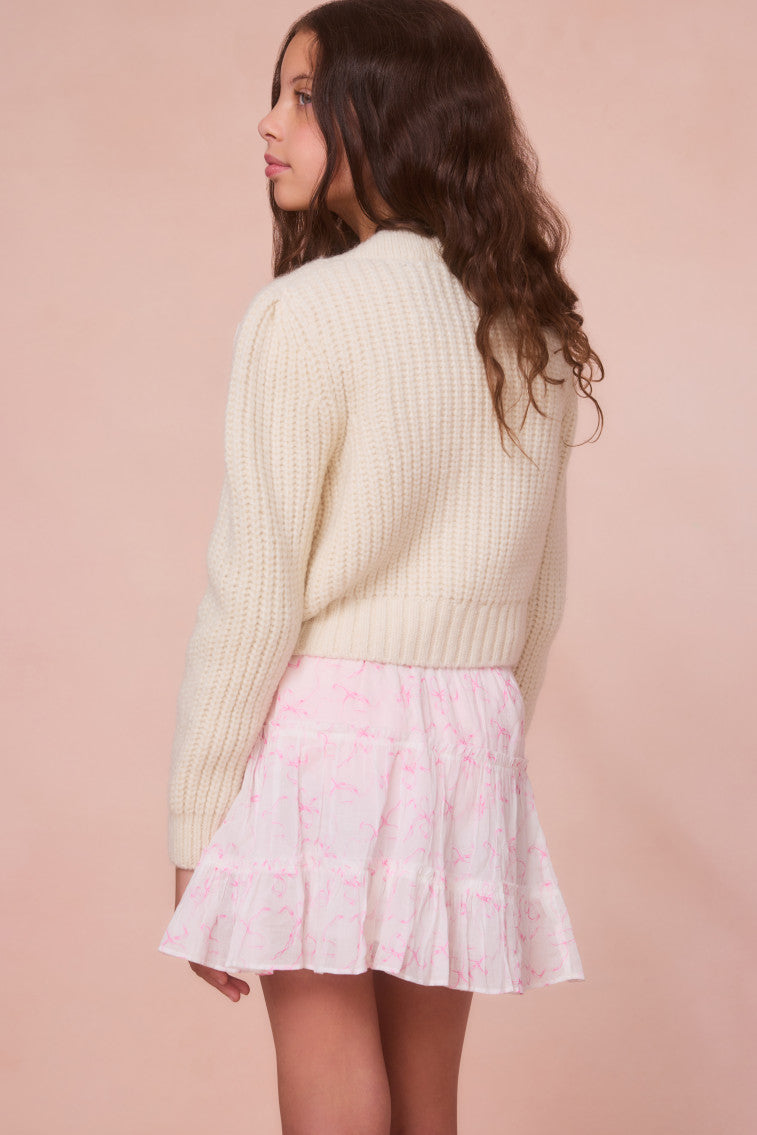 Girls Teisha Alpaca Bow Cardigan-morningim