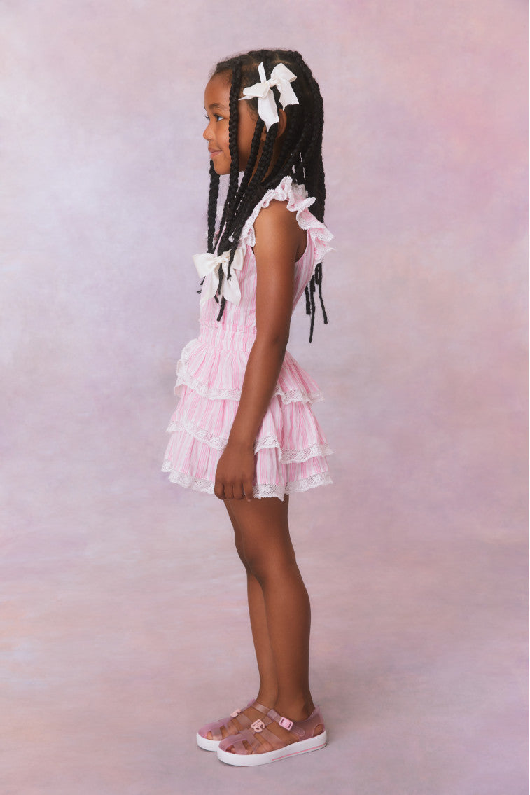 Girls Janelly Cotton Stripe Dress-morningim