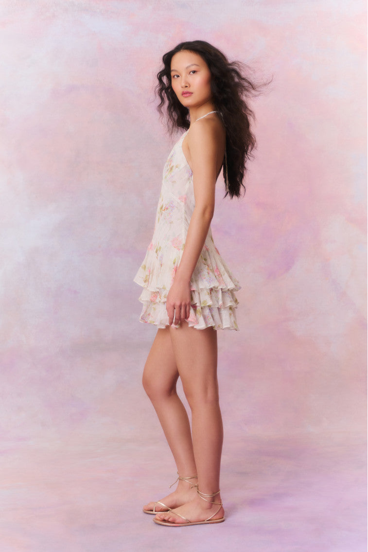 Adrinette Chiffon Halter Mini Dress-morningim