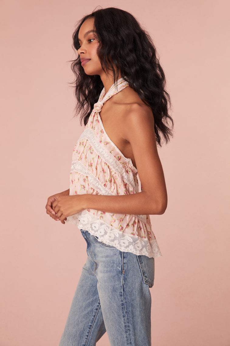 Alessandro Floral Halter Top-morningim