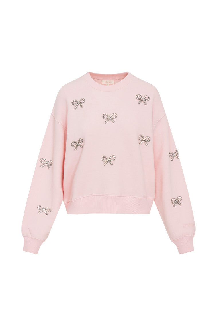 Amiyla Crystal Bow Fleece Pullover-morningim