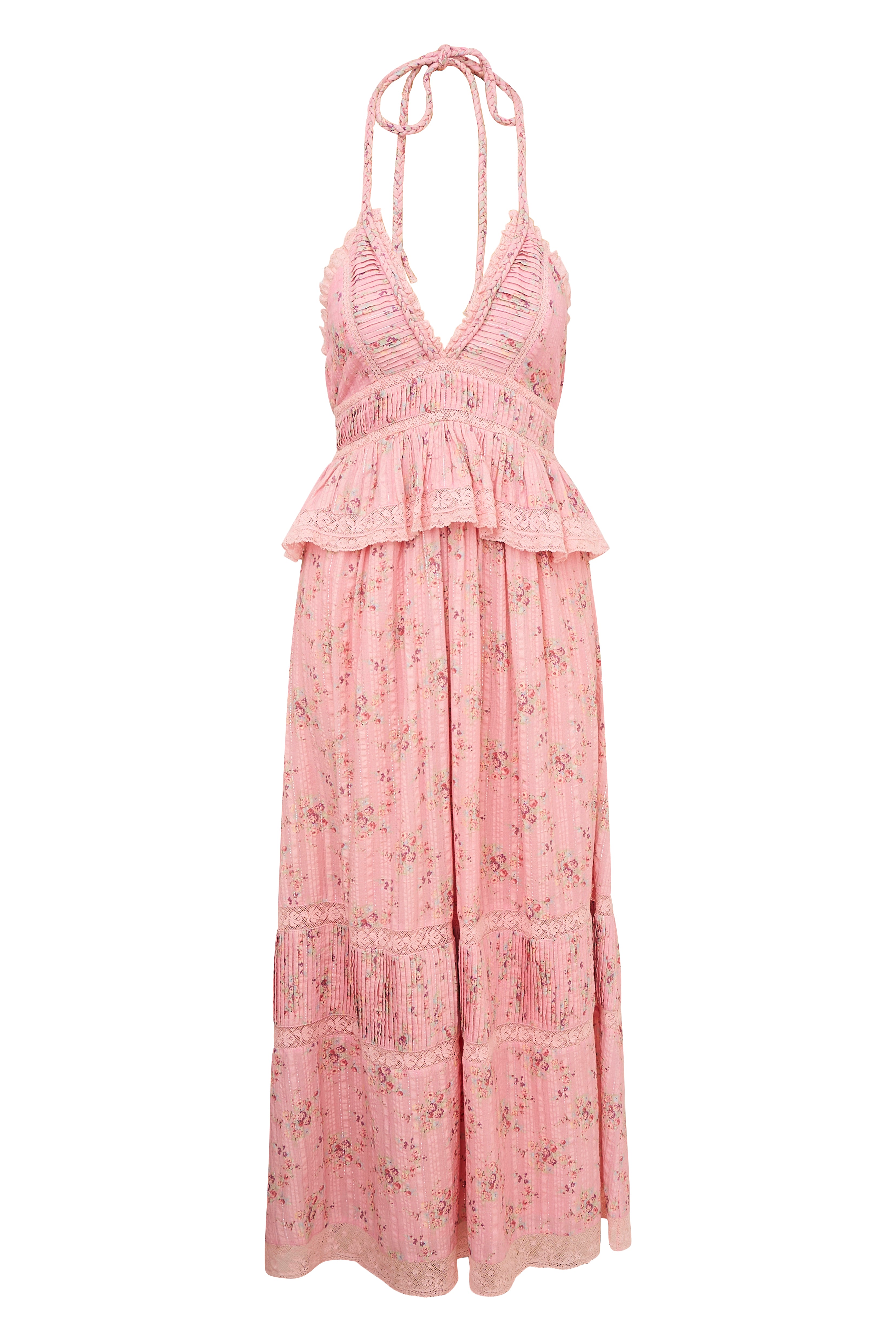 Avice Halter Cotton Print Maxi Dress-morningim