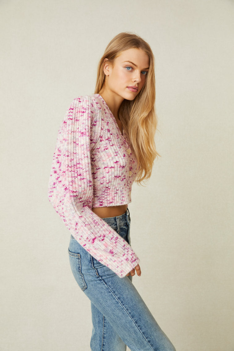Avignon Hand Painted Crop Cardigan-morningim