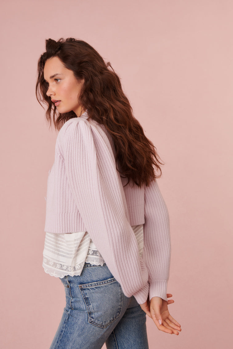 Avignon V-Neck Crop Cardigan-morningim