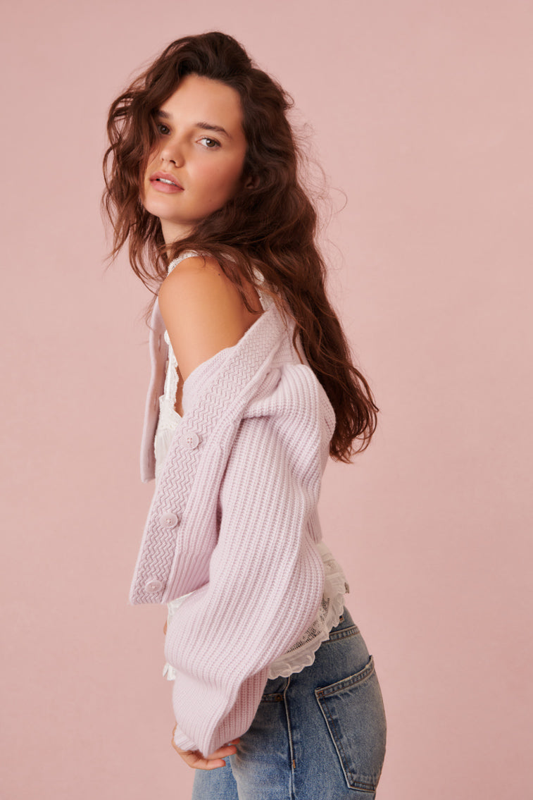 Avignon V-Neck Crop Cardigan-morningim