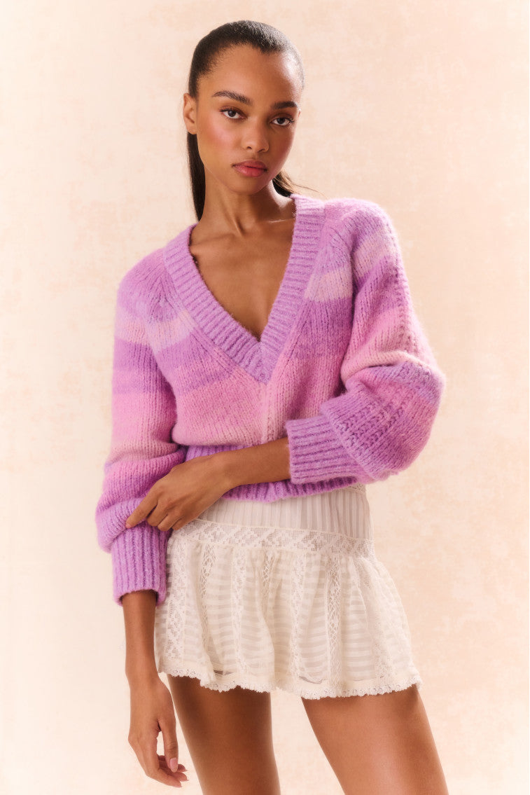 Barbarelle Alpaca Striped Pullover-morningim