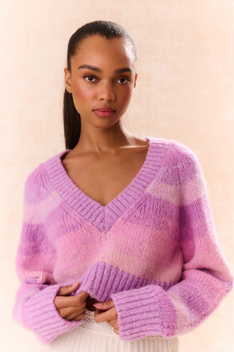 Barbarelle Alpaca Striped Pullover-morningim