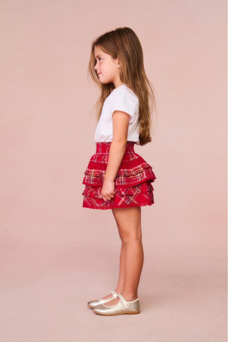 Girls Billie Tartan Mini Skirt-morningim