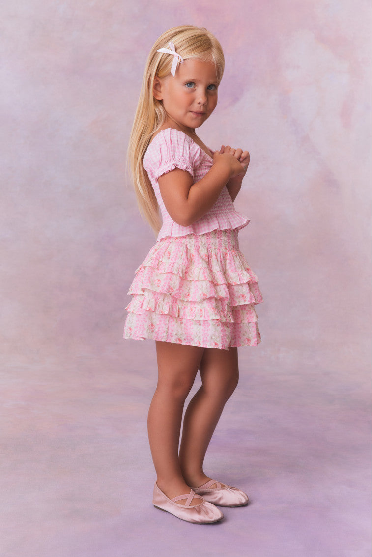 Girls Fragrance Print Cotton Billie Skirt-morningim