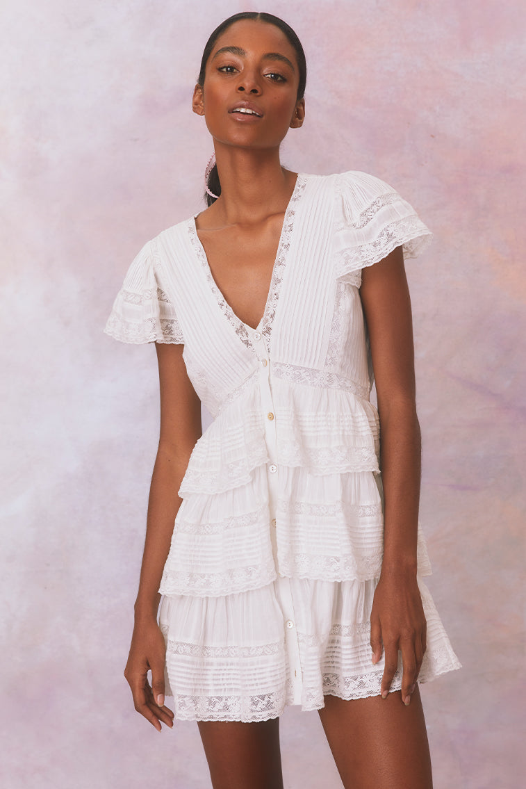 Binselle Flutter Sleeve Mini Dress-morningim
