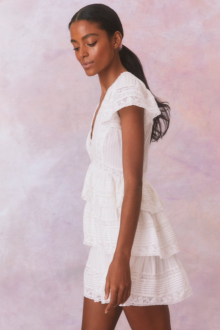 Binselle Flutter Sleeve Mini Dress-morningim