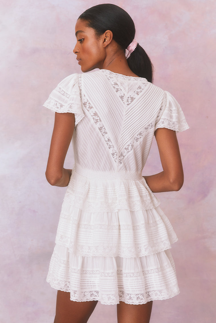 Binselle Flutter Sleeve Mini Dress-morningim