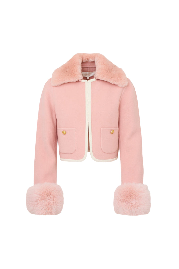 Caprina Wool-Cashmere Faux Fur Jacket-morningim