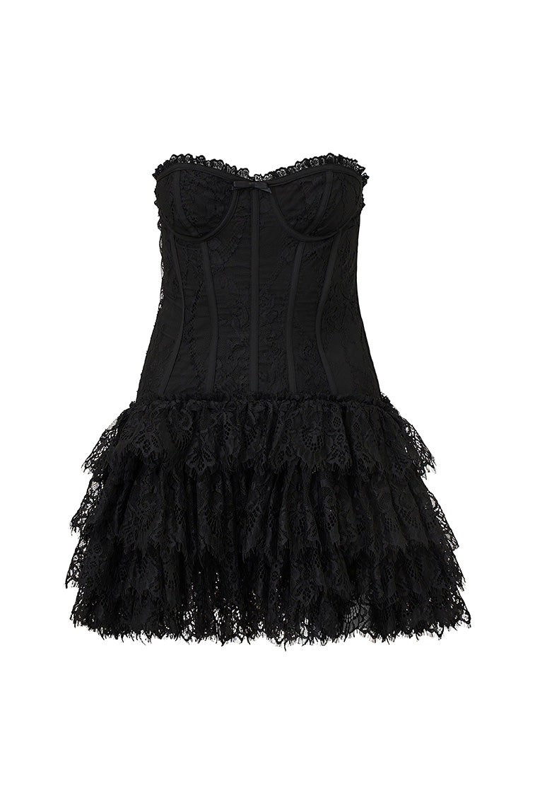 Carlene Lace Bustier Mini Dress-morningim